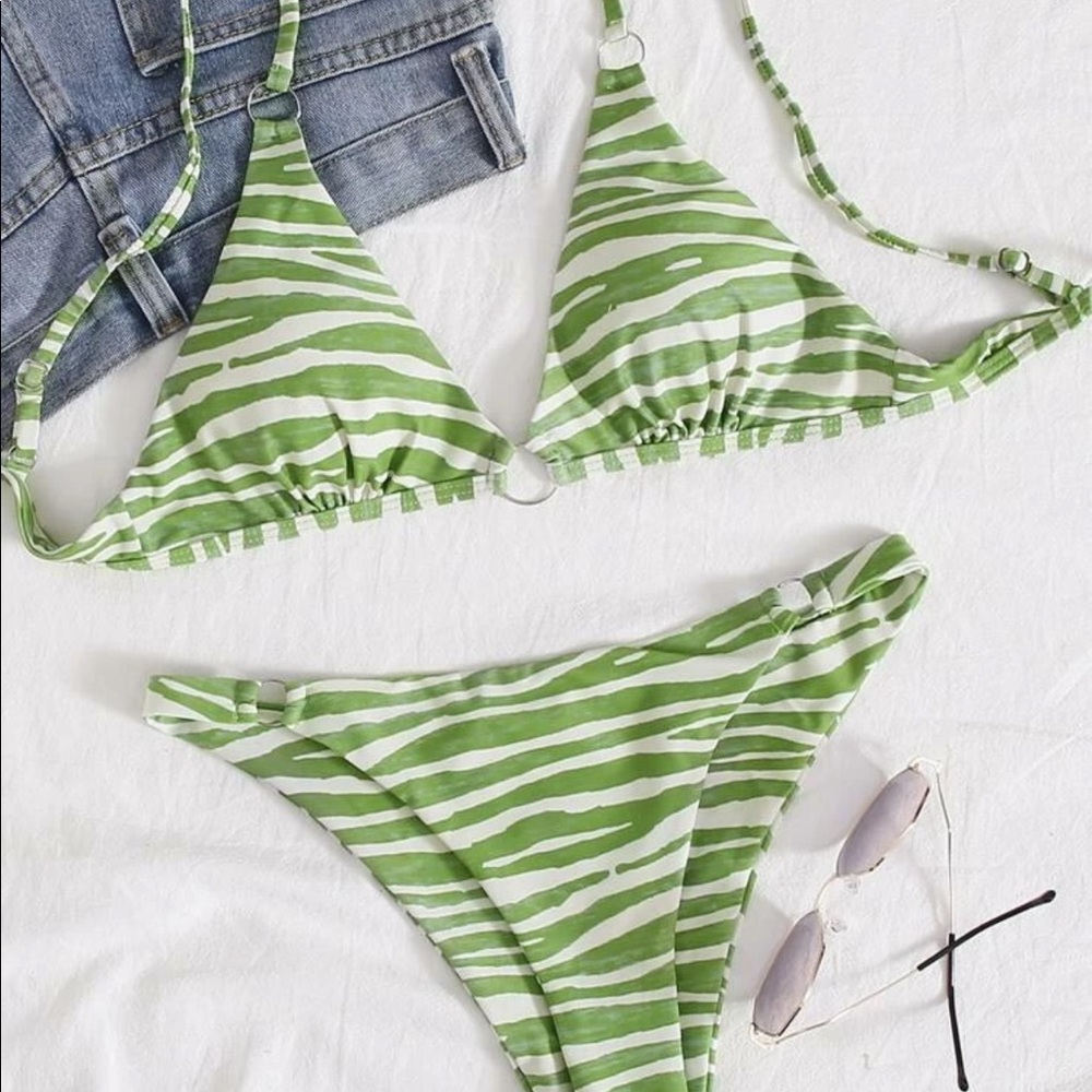 Green Zebra Bikini